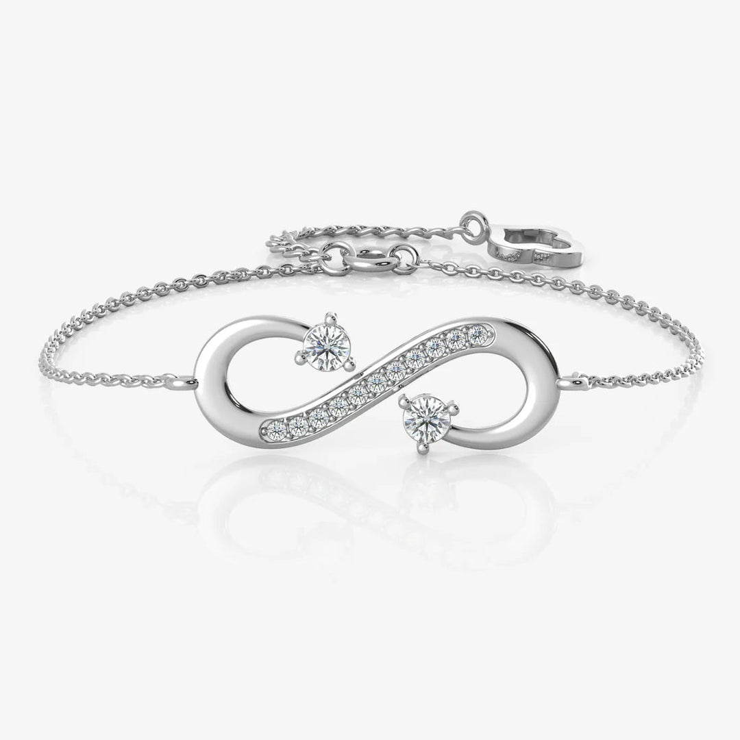 Silver Grand Infinity Bracelet, Rhodium Plated