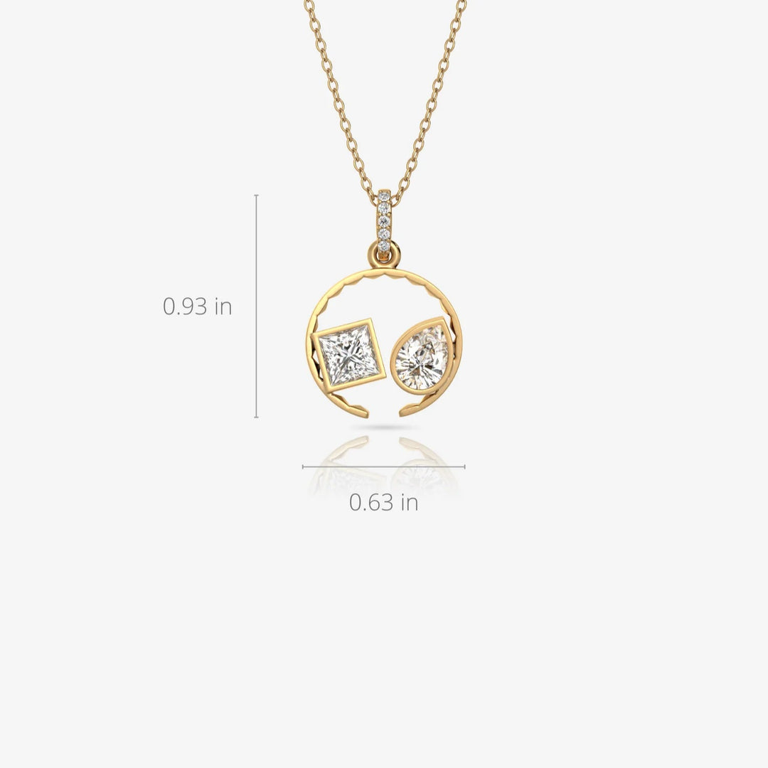 Sterling Silver Circle Necklace, 18K Gold Plated