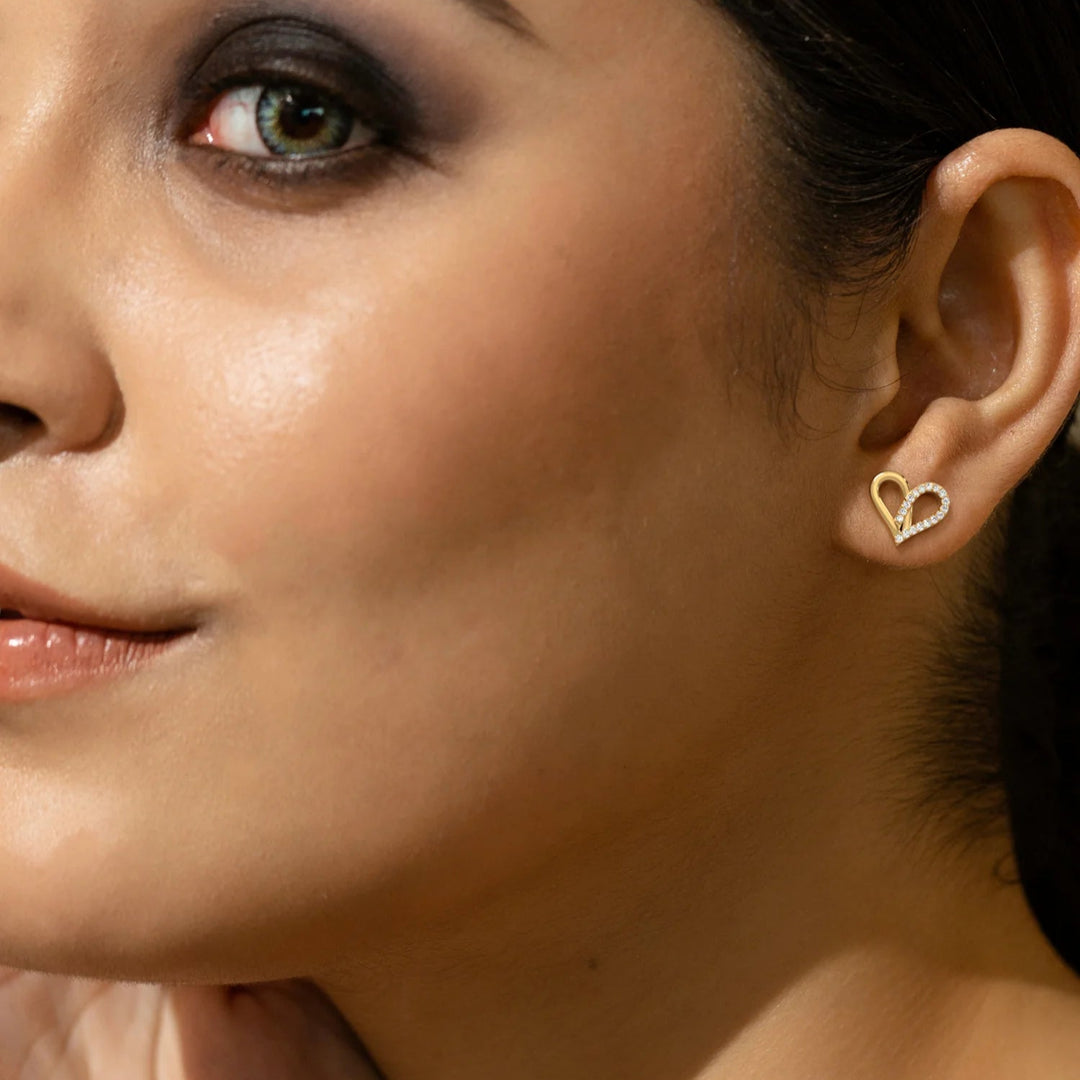 Heart Earrings Silver & 18k Gold Plated