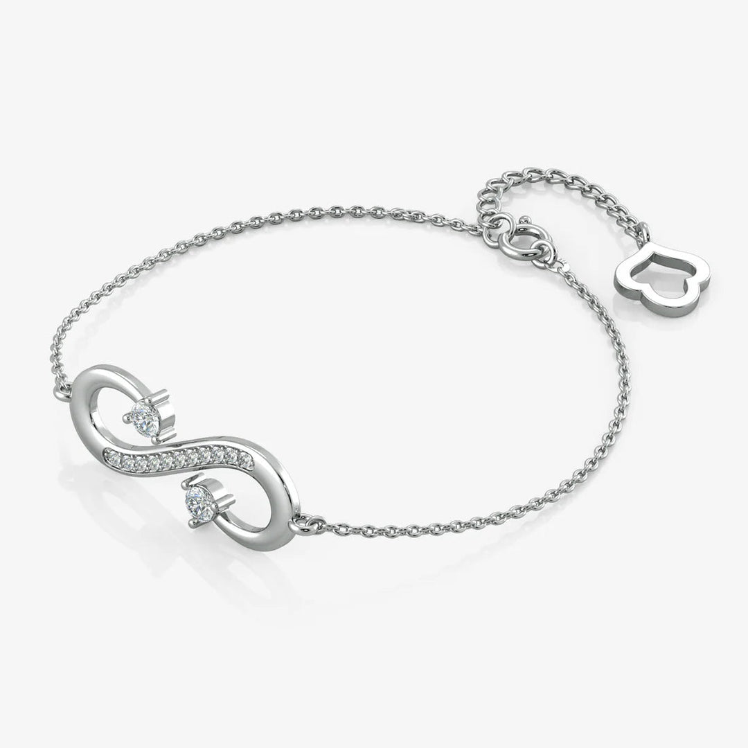 Silver Grand Infinity Bracelet, Rhodium Plated