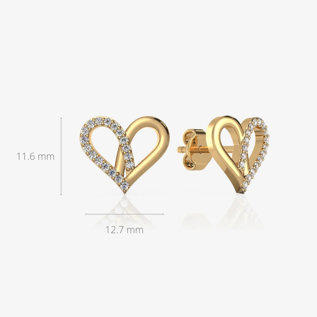 Heart Earrings Silver & 18k Gold Plated