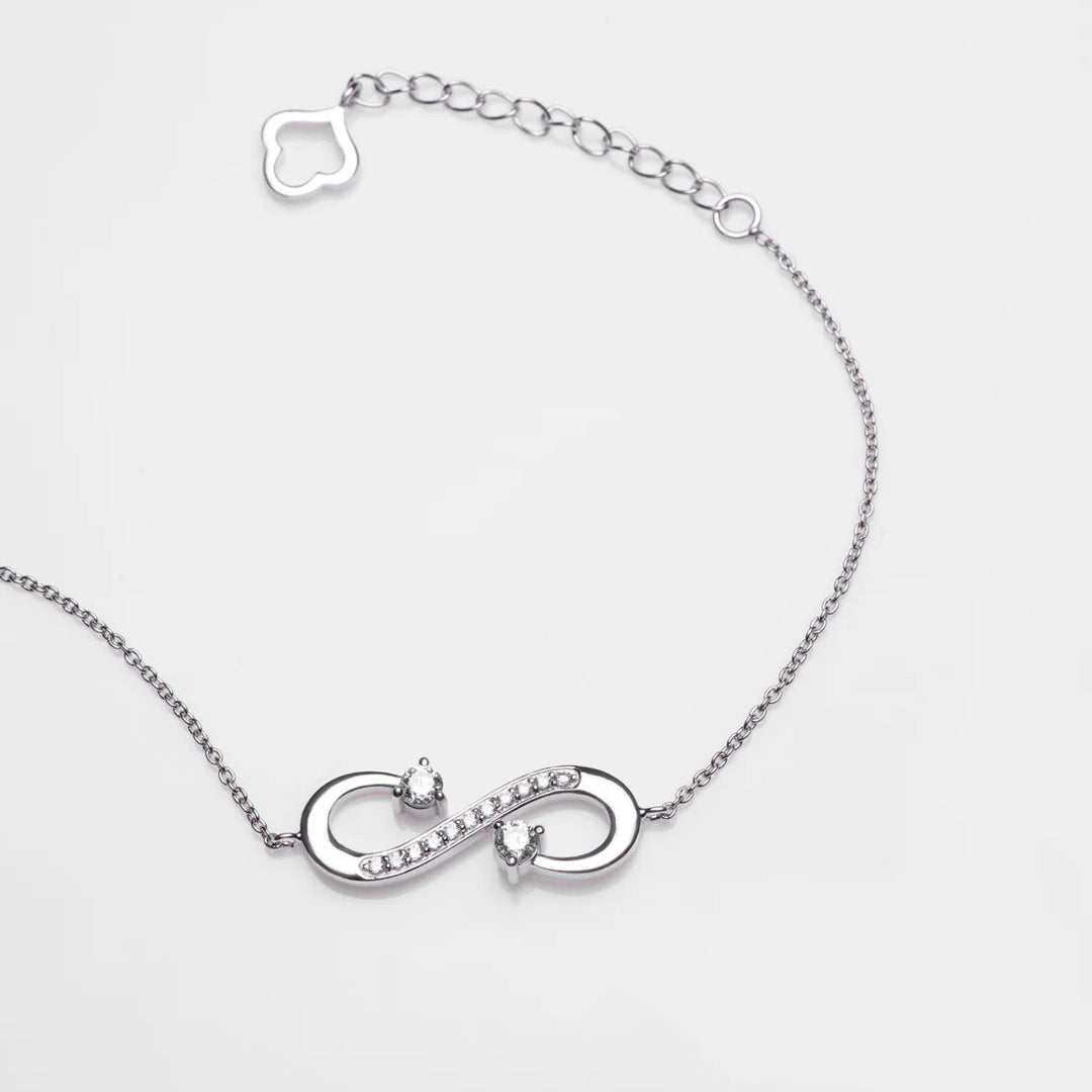 Silver Grand Infinity Bracelet, Rhodium Plated