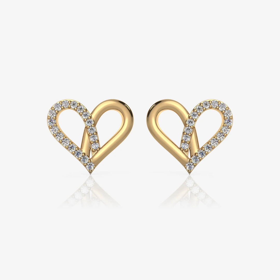 Heart Earrings Silver & 18k Gold Plated