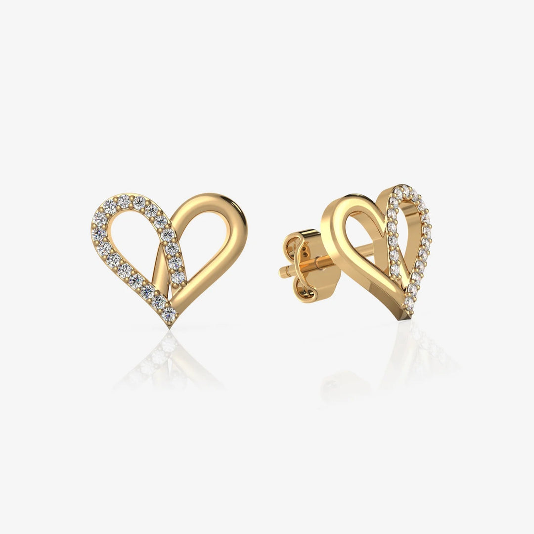Heart Earrings Silver & 18k Gold Plated