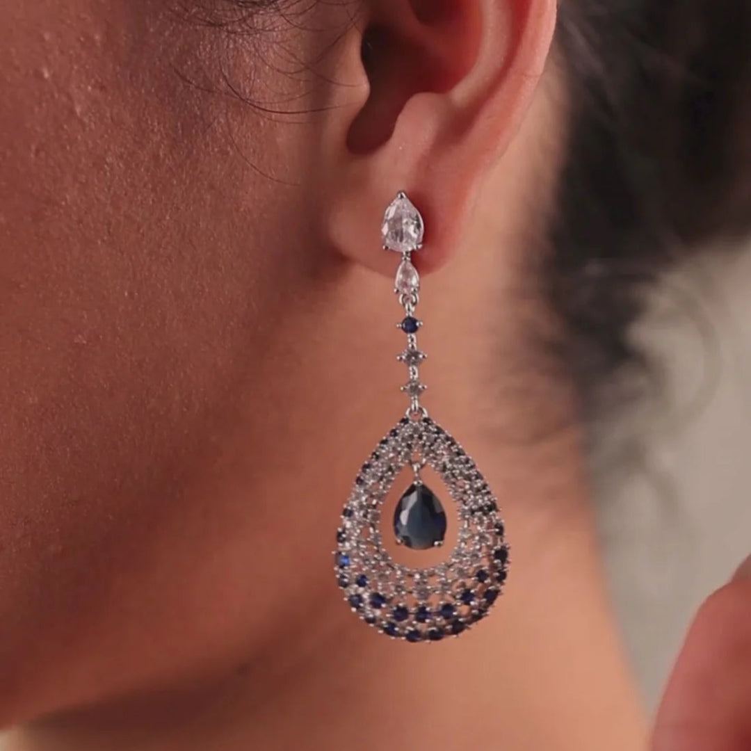 Sapphire Statement Drop Earrings