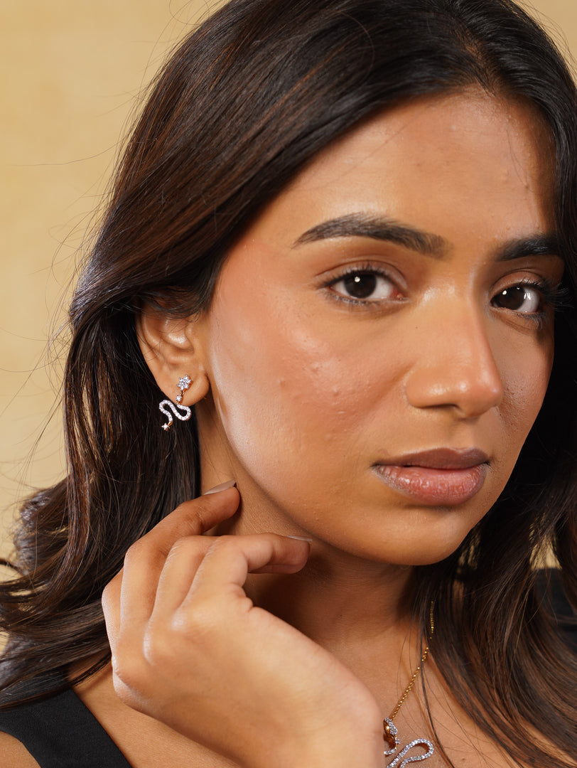 Zircon Stone Infinity Necklace With Earrings