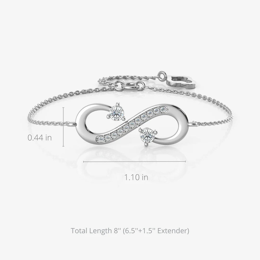 Silver Grand Infinity Bracelet, Rhodium Plated