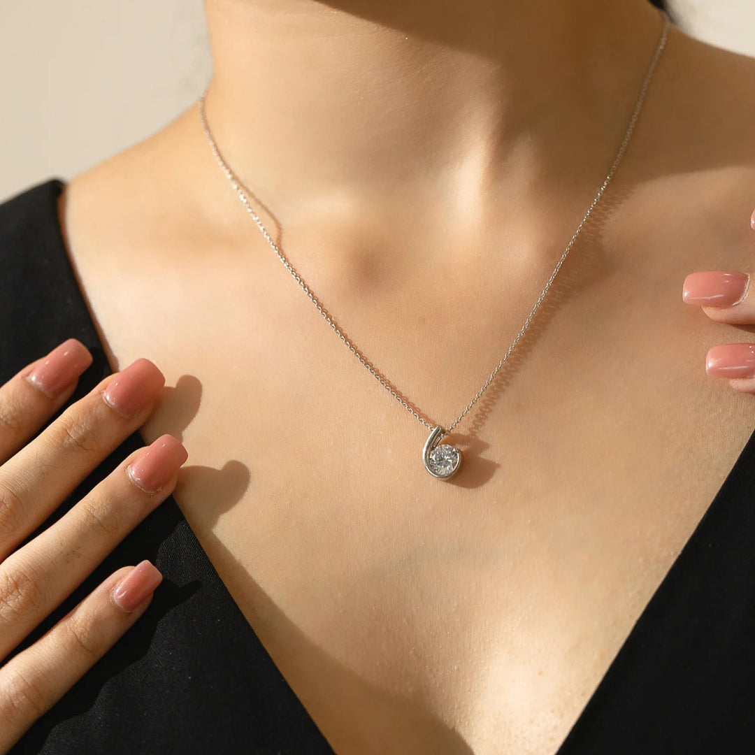 Silver Necklace & Rhodium Plated