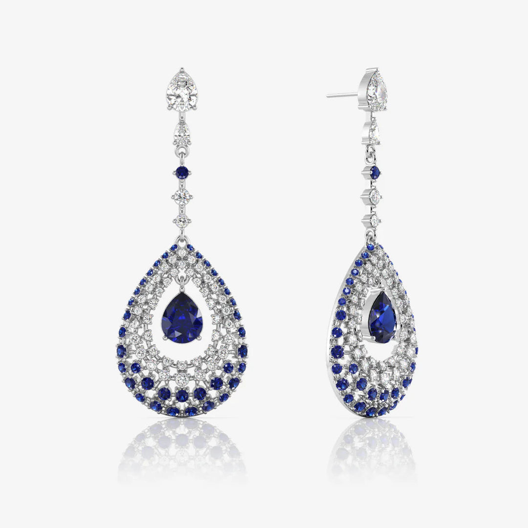 Sapphire Statement Drop Earrings