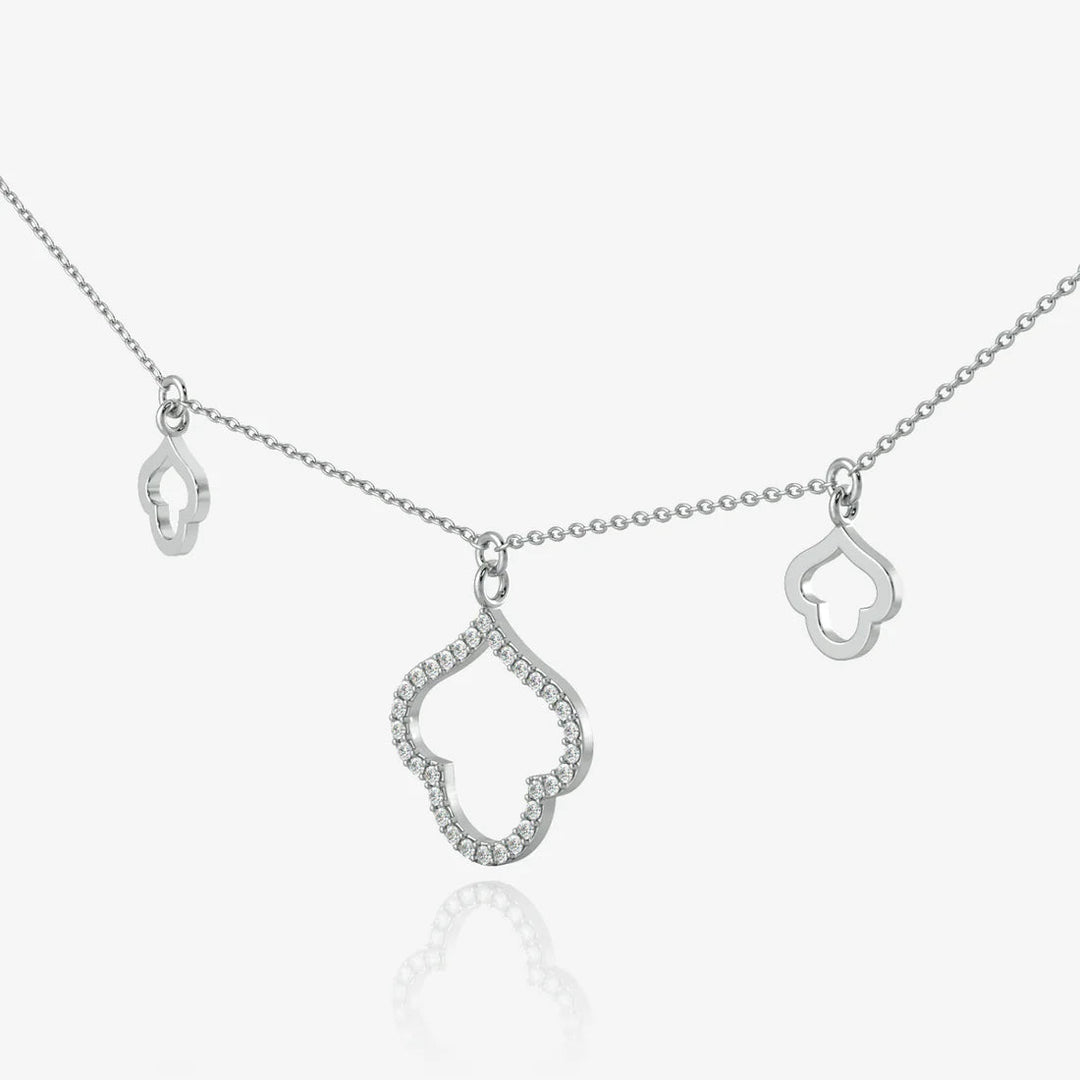 Silver Pendant Necklace, Rhodium Plated