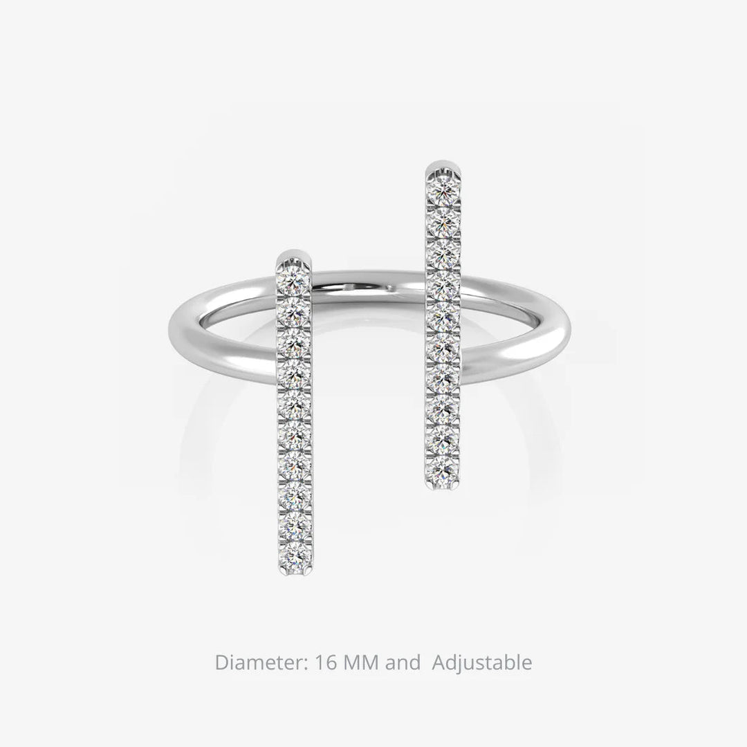 Silver Ring, Adjustable and Rhodium Plated