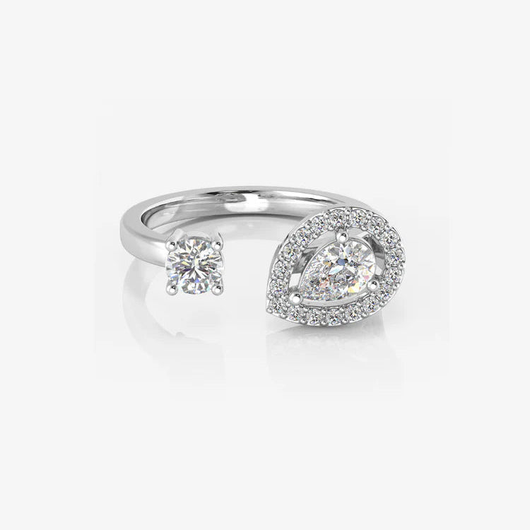 Silver Nova Ring, Adjustable & Rhodium Plated