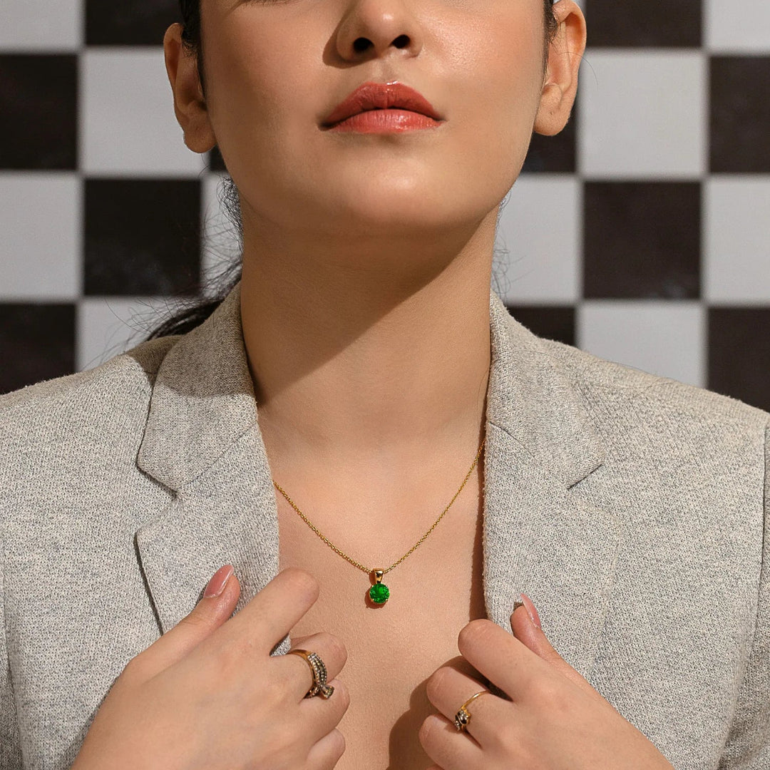 Silver Pendant Necklace, 18k Gold Plated