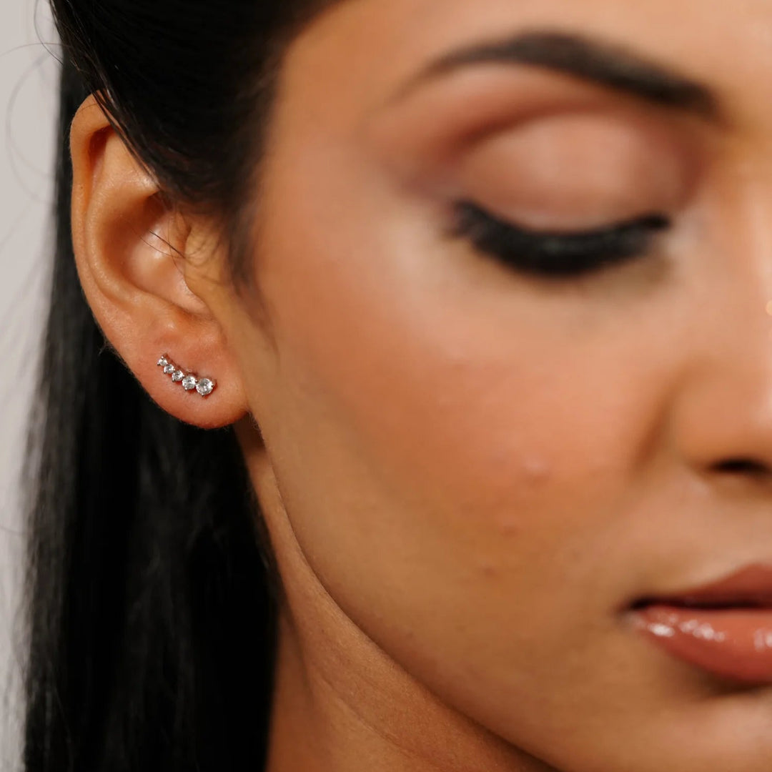 Earrings Silver & Rhodium Plated