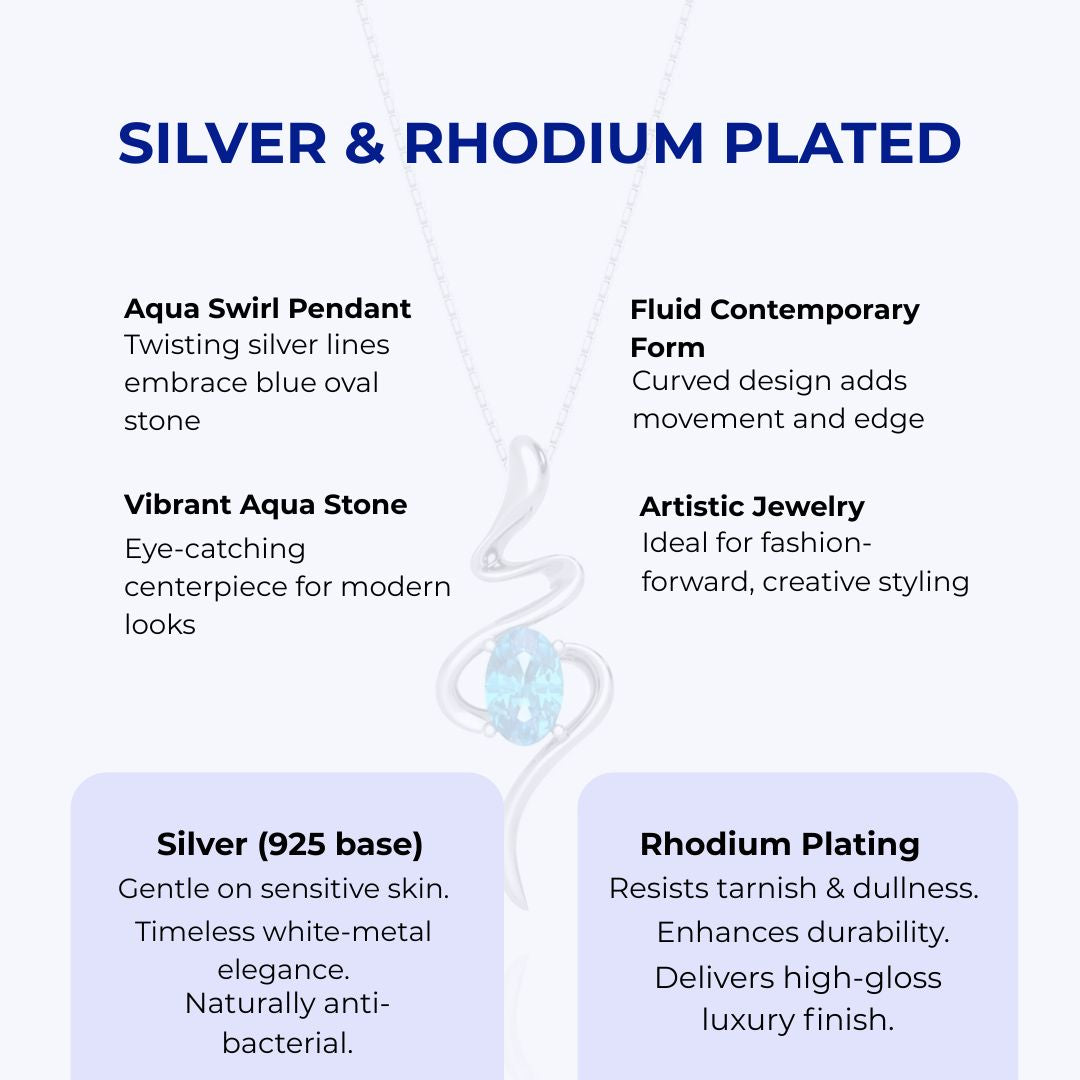 Swirl Silver & Rhodium Plated Necklace