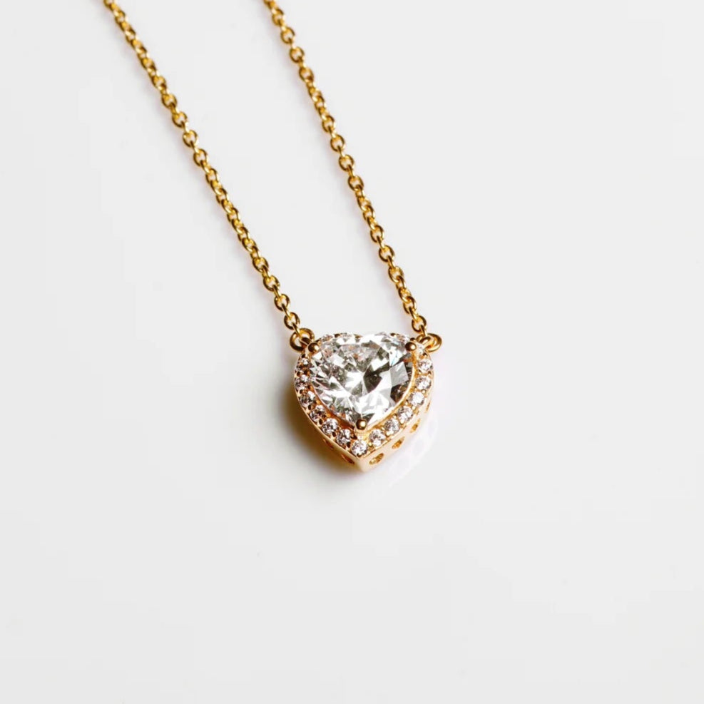 Heart Necklace Silver & 18K Gold Plated
