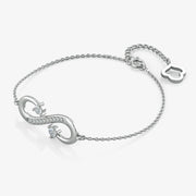 Silver Grand Infinity Bracelet, Rhodium Plated