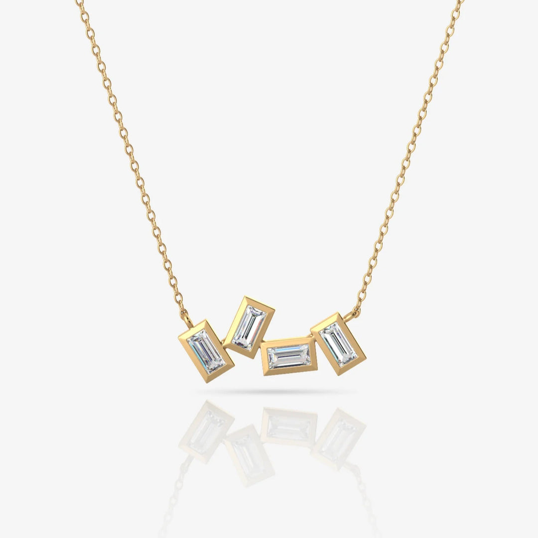 Silver Distinct Necklace, 18k Gold Plated