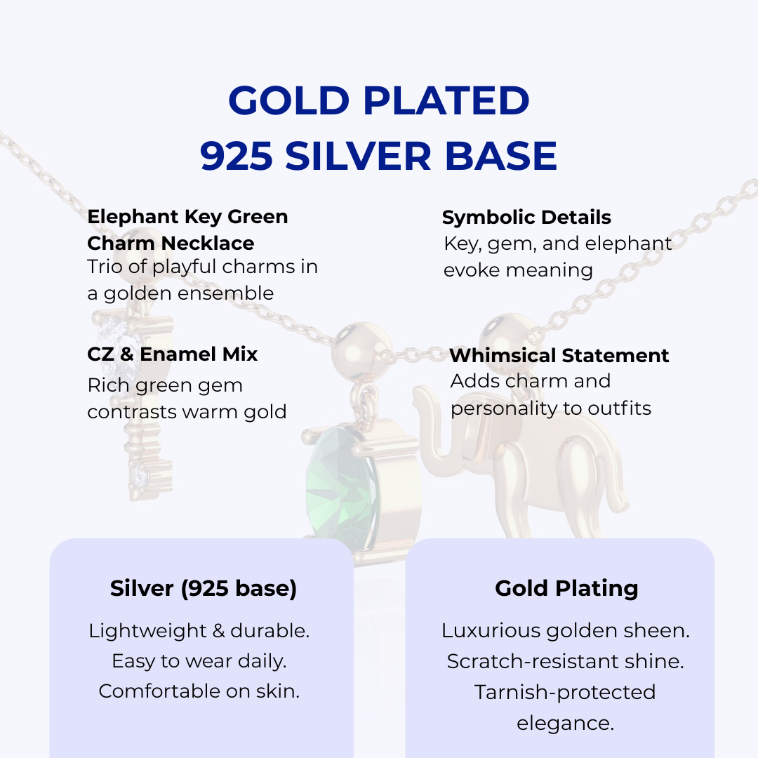 Silver Charm Necklace & 18K Gold Plated