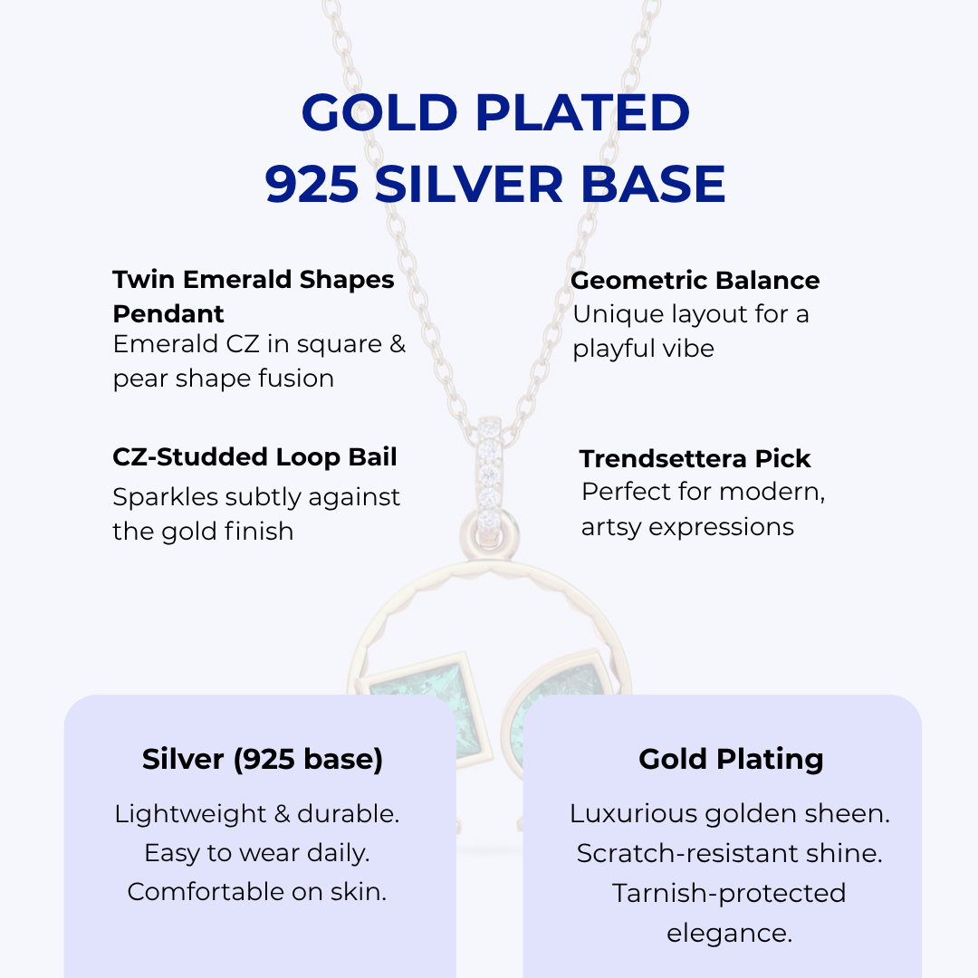 Silver Circle Necklace, 18k Gold Plated