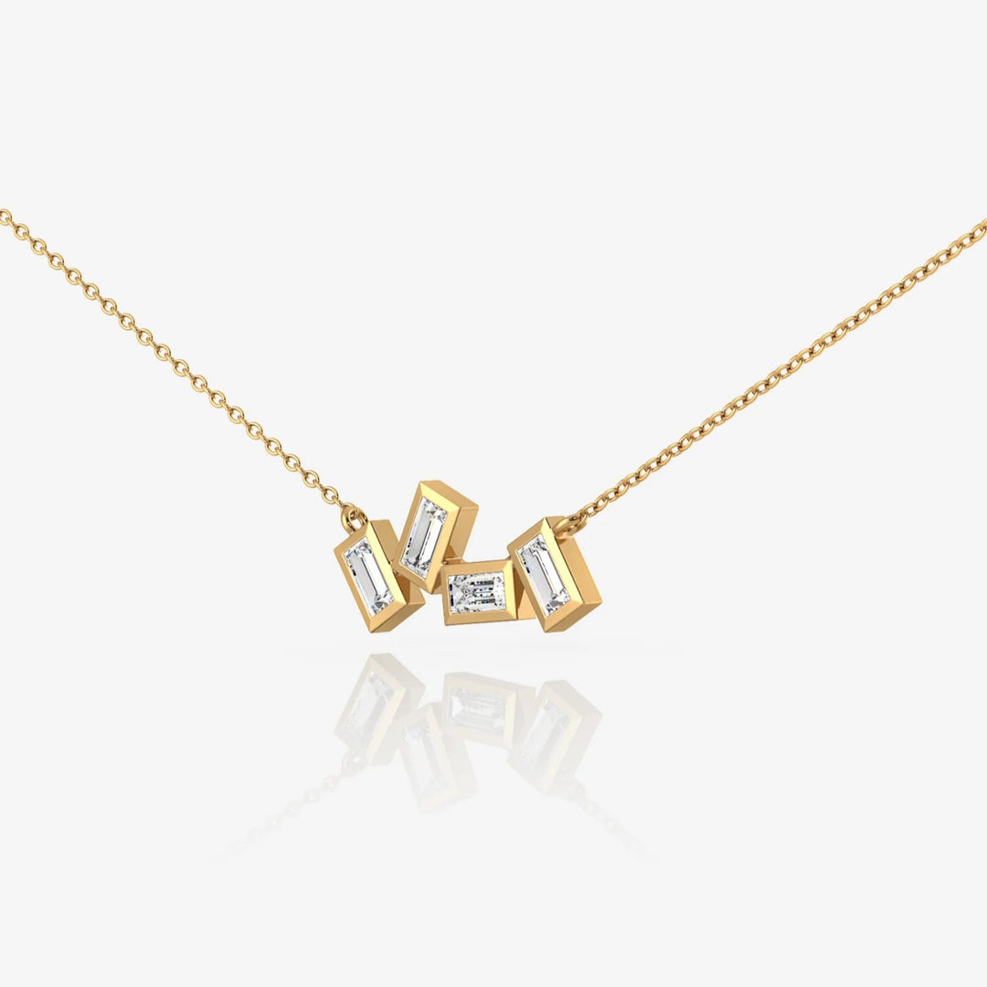 Silver Distinct Necklace, 18k Gold Plated