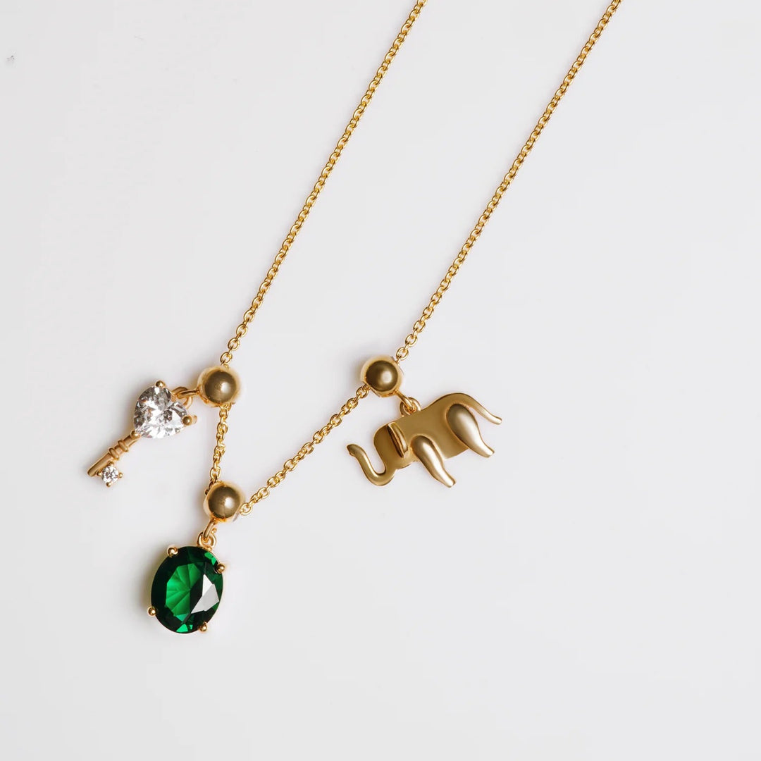 Silver Charm Necklace & 18K Gold Plated