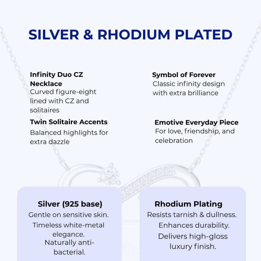 Silver Infinity & Rhodium plated Necklace