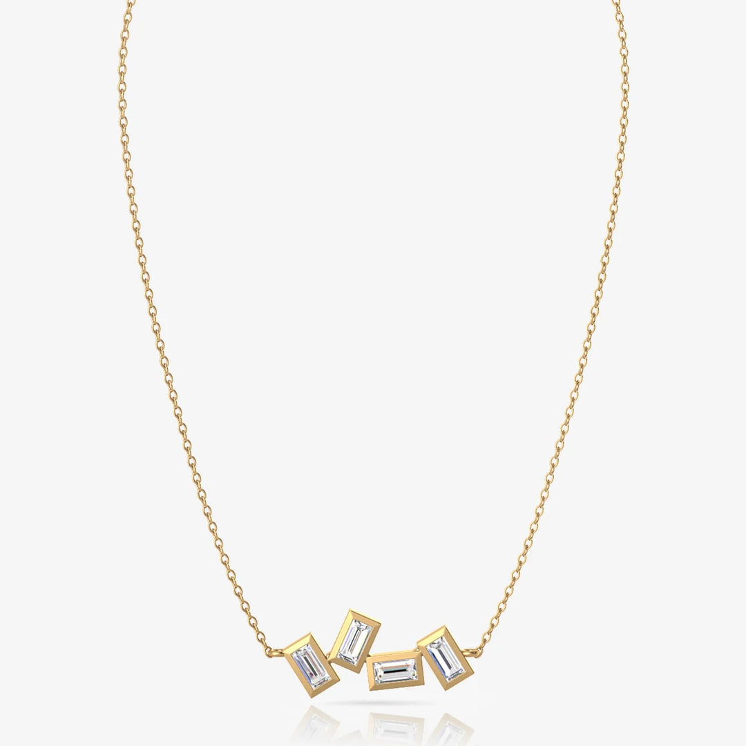 Silver Distinct Necklace, 18k Gold Plated