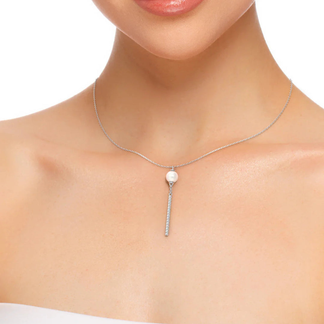 Pearl Y Necklace, Sterling Silver