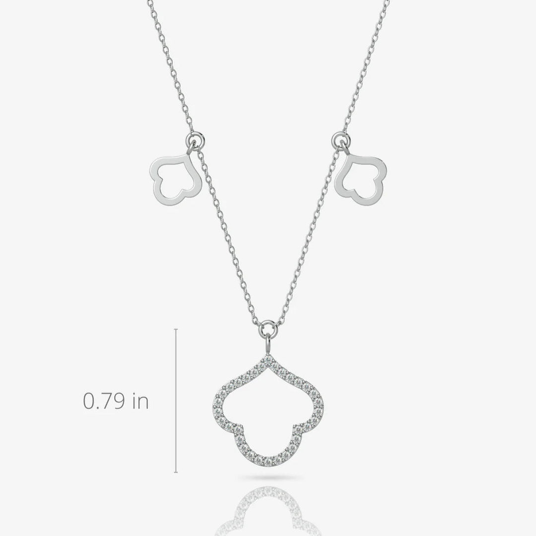 Silver Pendant Necklace, Rhodium Plated