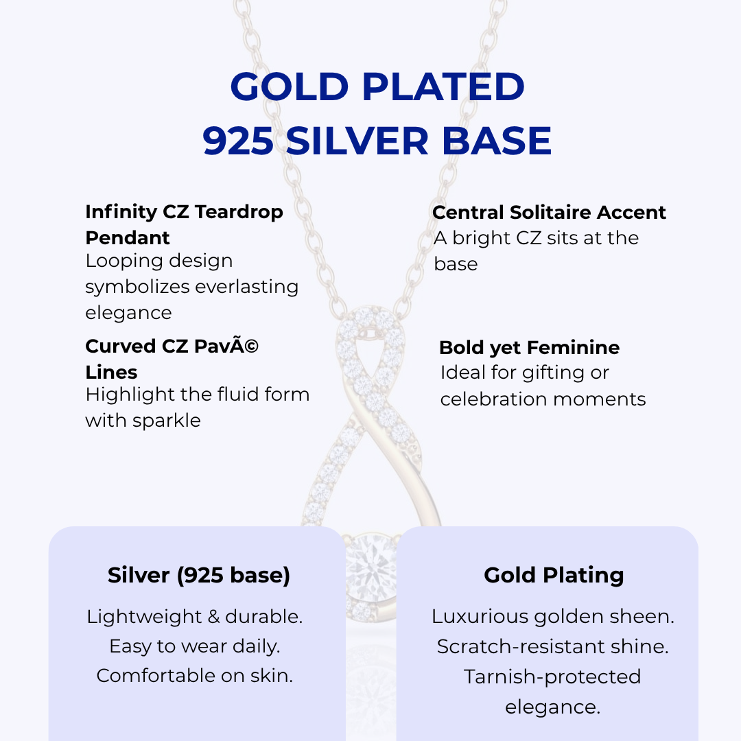 Infinity Necklace Silver & 18K Gold Plated