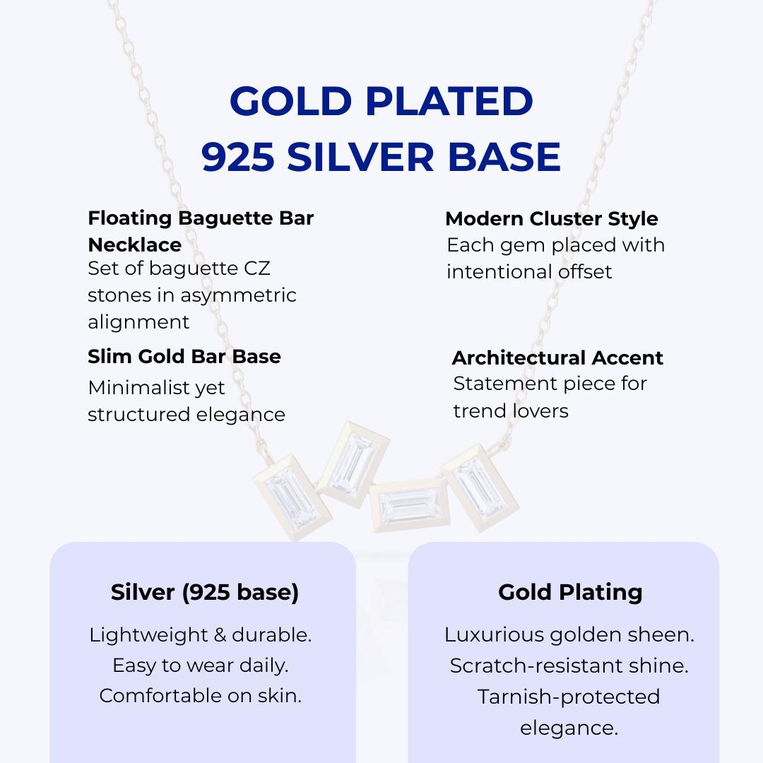 Silver Distinct Necklace, 18k Gold Plated