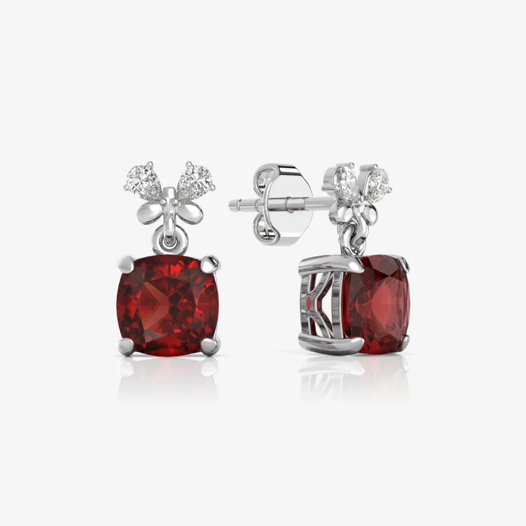 Butterfly Garnet Earrings