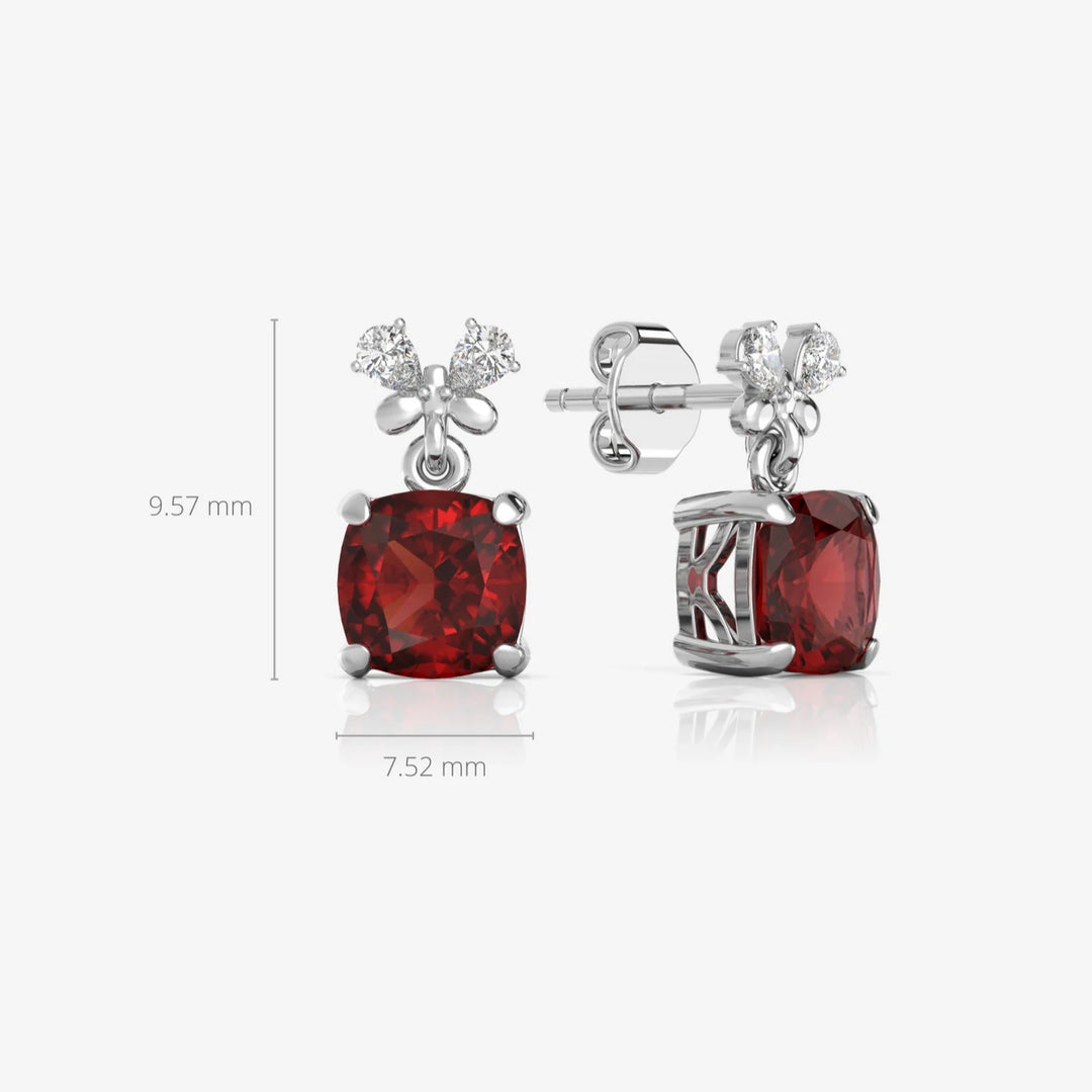 Butterfly Garnet Earrings