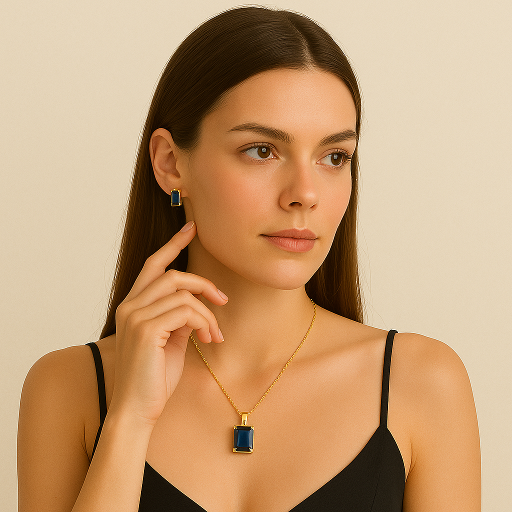 Blue Stone Jewelry Set
