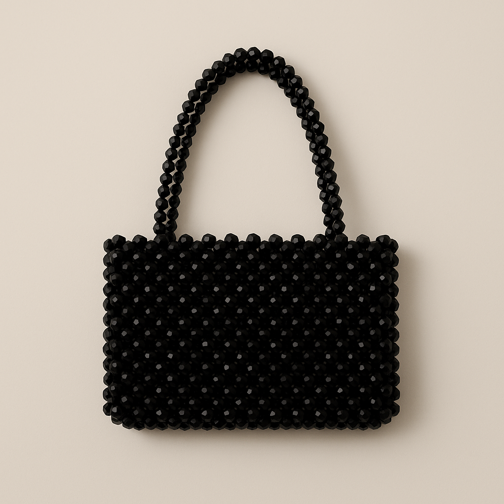 Noir Elegance Beaded Purse