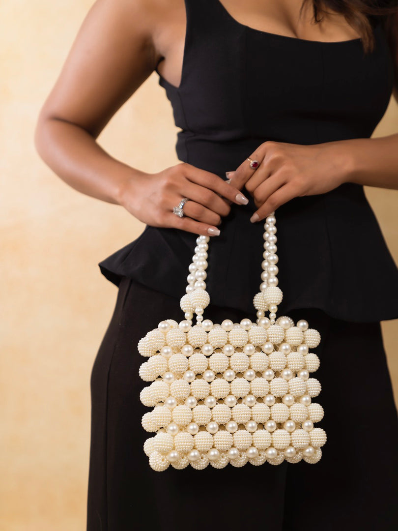 White Pearl Hand Bag