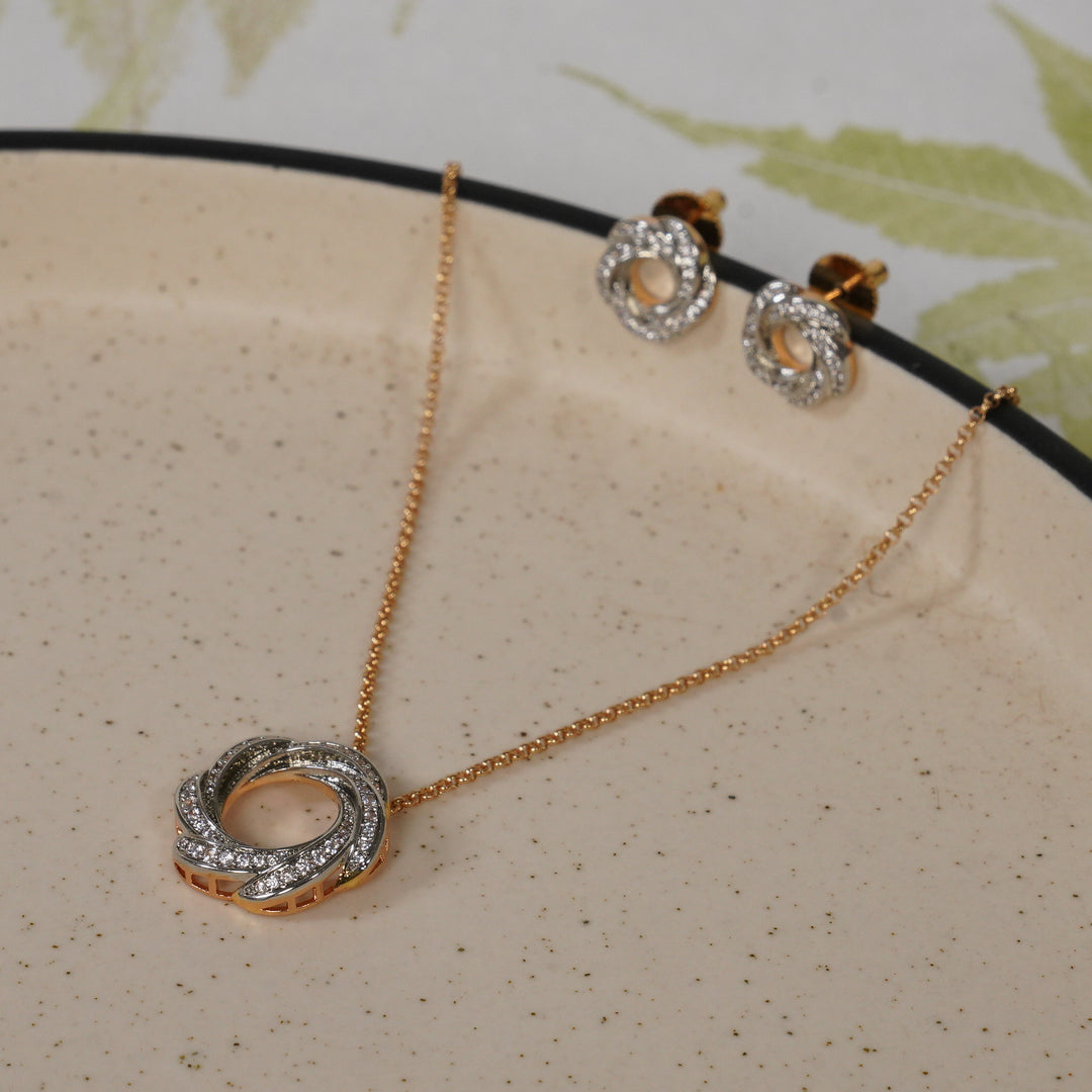 Eternal Loop Necklace With Earrings