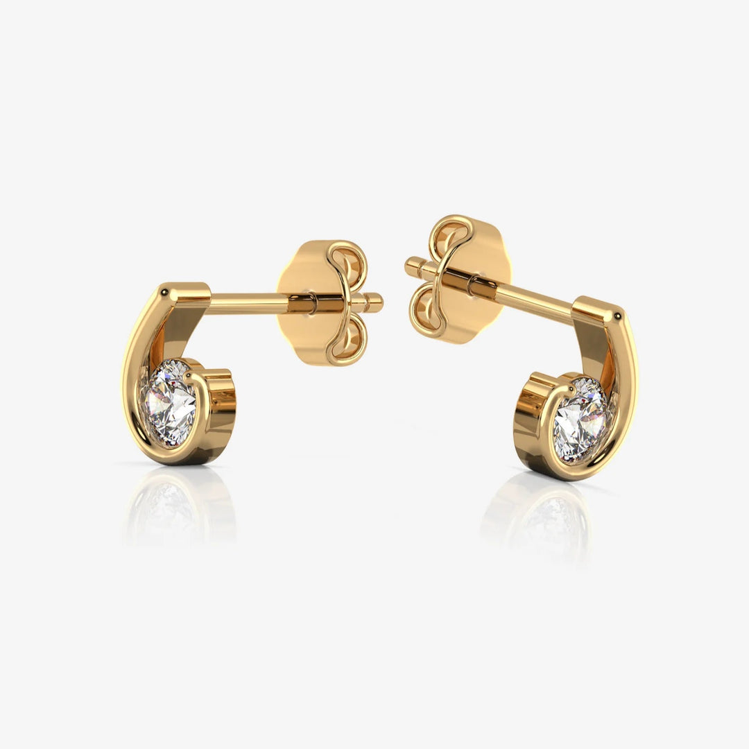 Silver Earrings, 18K Gold Plated