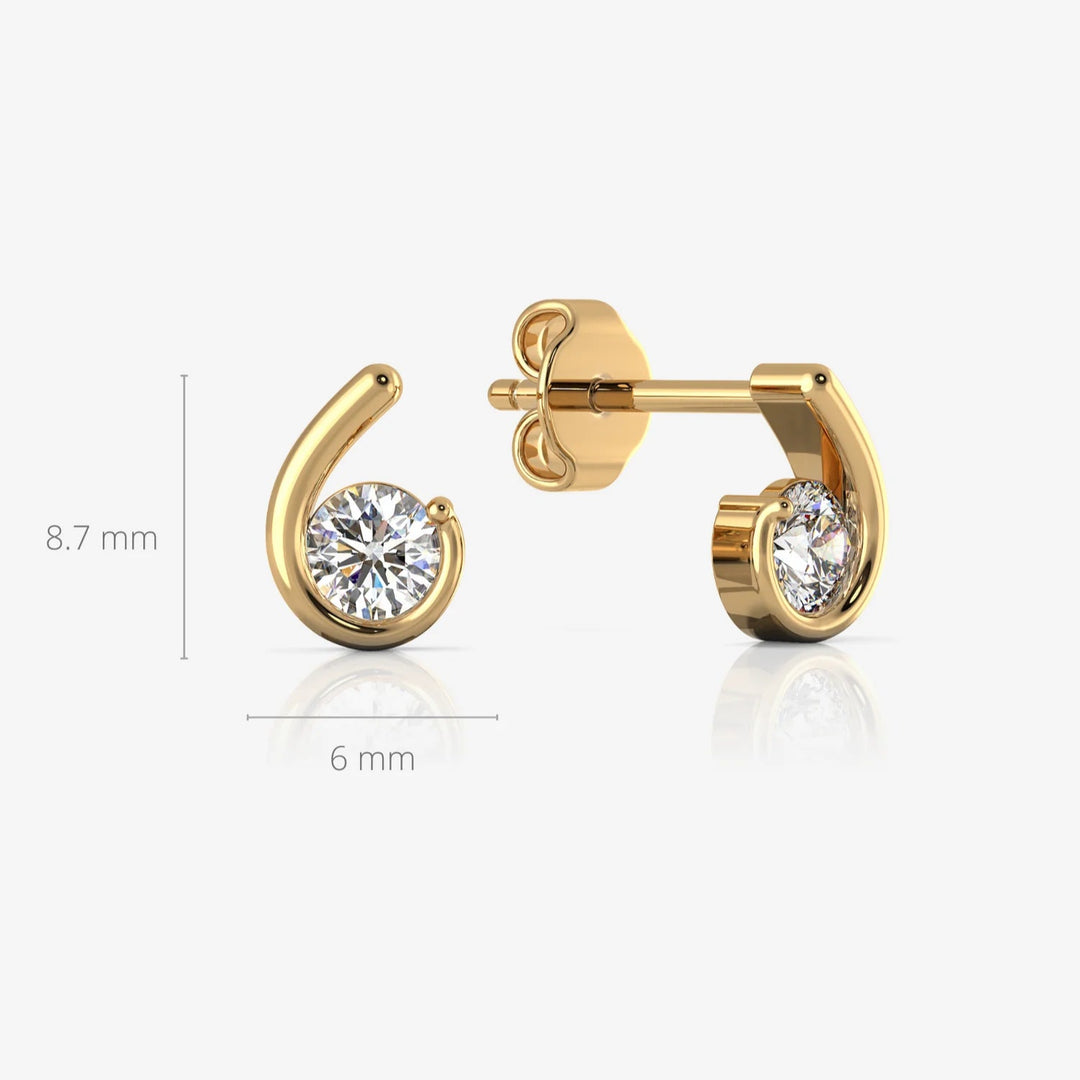 Silver Earrings, 18K Gold Plated