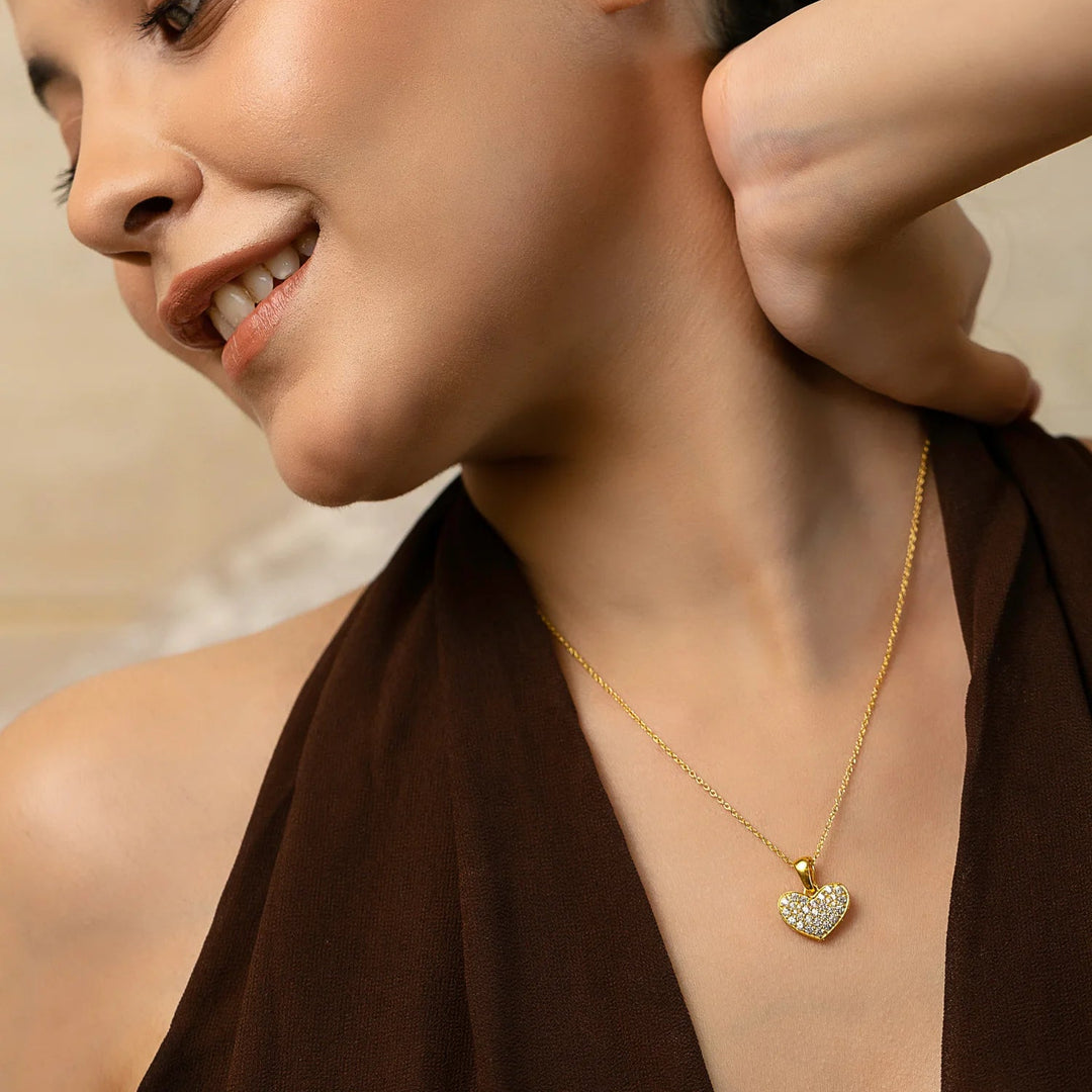 Silver Heart Necklace & 18K Gold Plated
