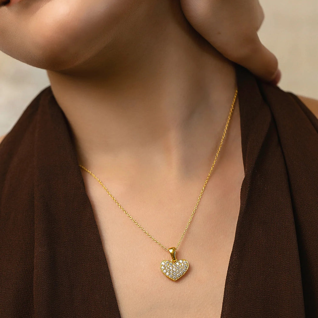 Silver Heart Necklace & 18K Gold Plated