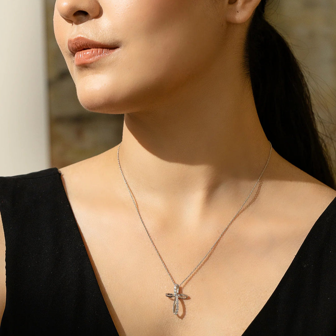 Infinity Necklace Silver & Rhodium Plated