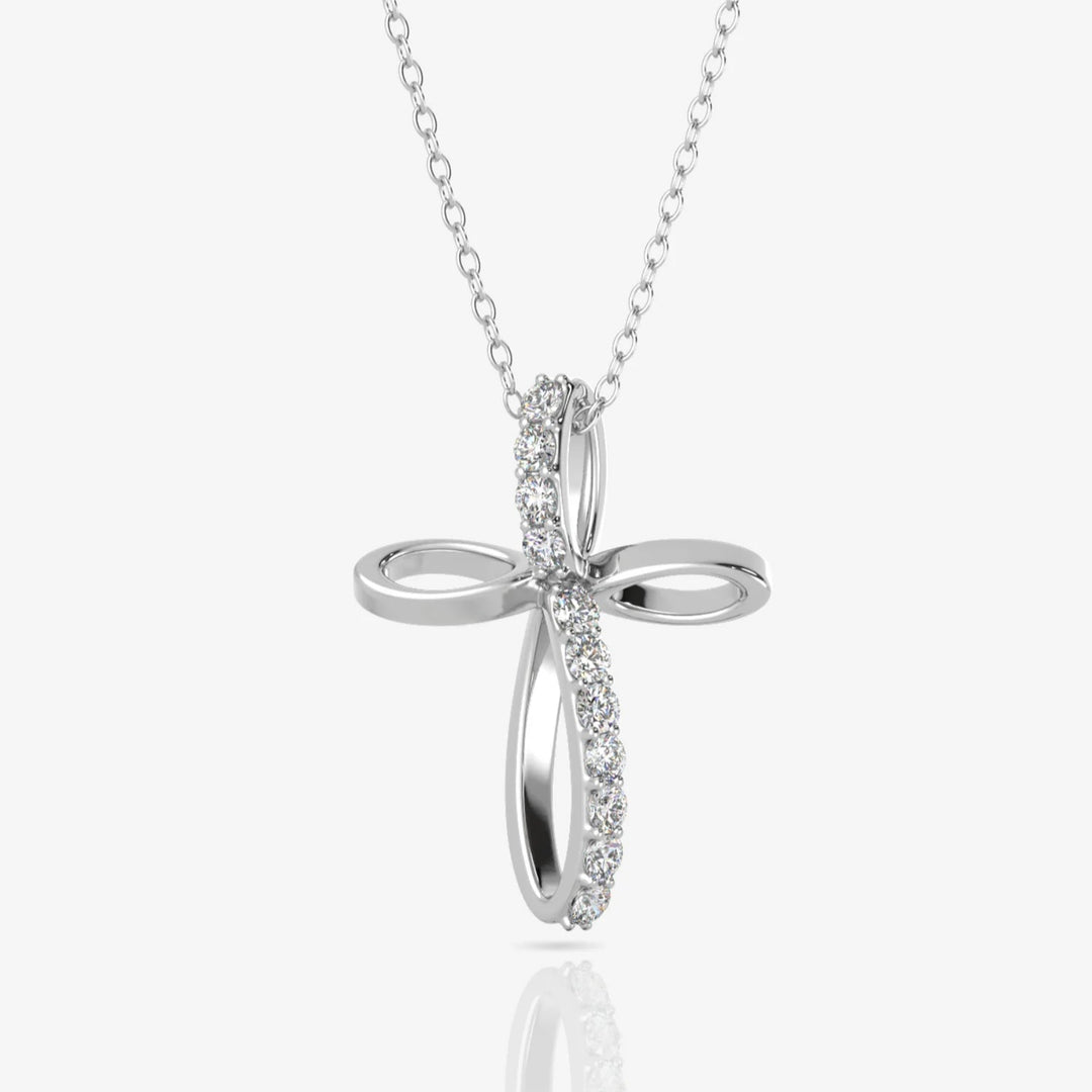 Infinity Necklace Silver & Rhodium Plated