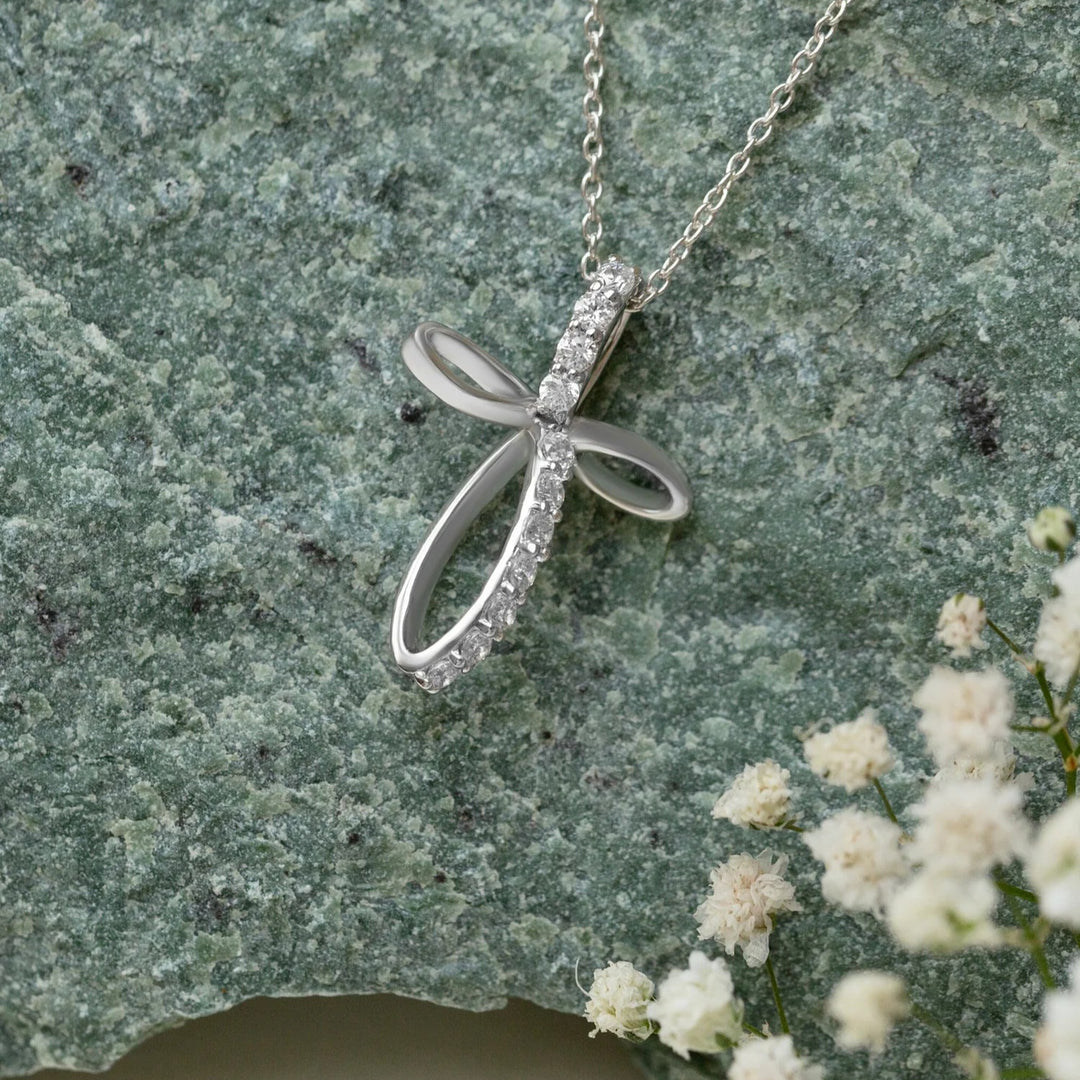 Infinity Necklace Silver & Rhodium Plated