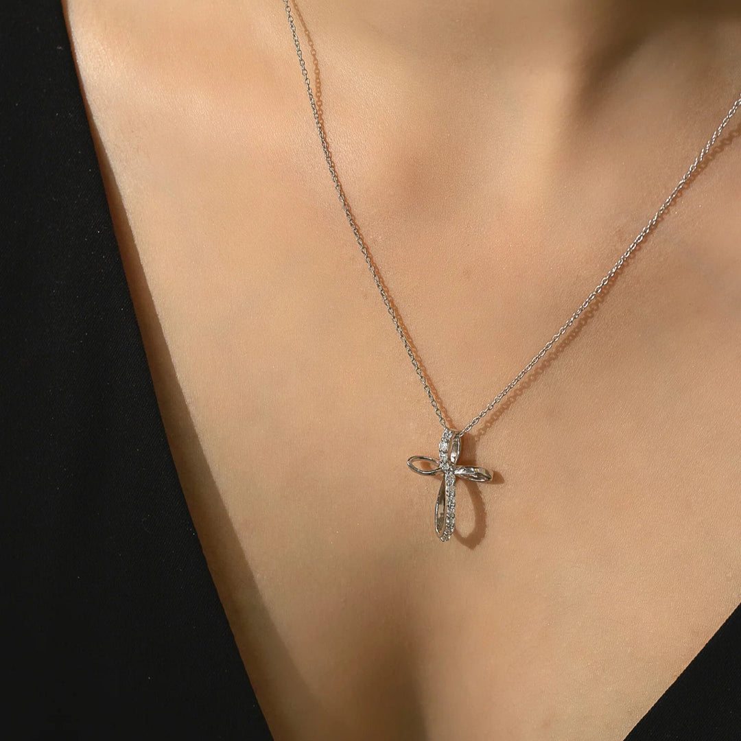 Infinity Necklace Silver & Rhodium Plated