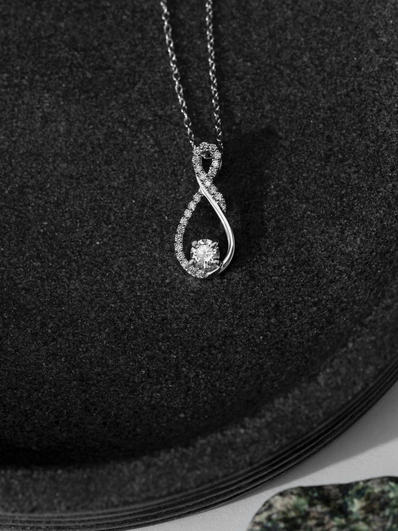 Infinity Necklace Silver & Rhodium Plated