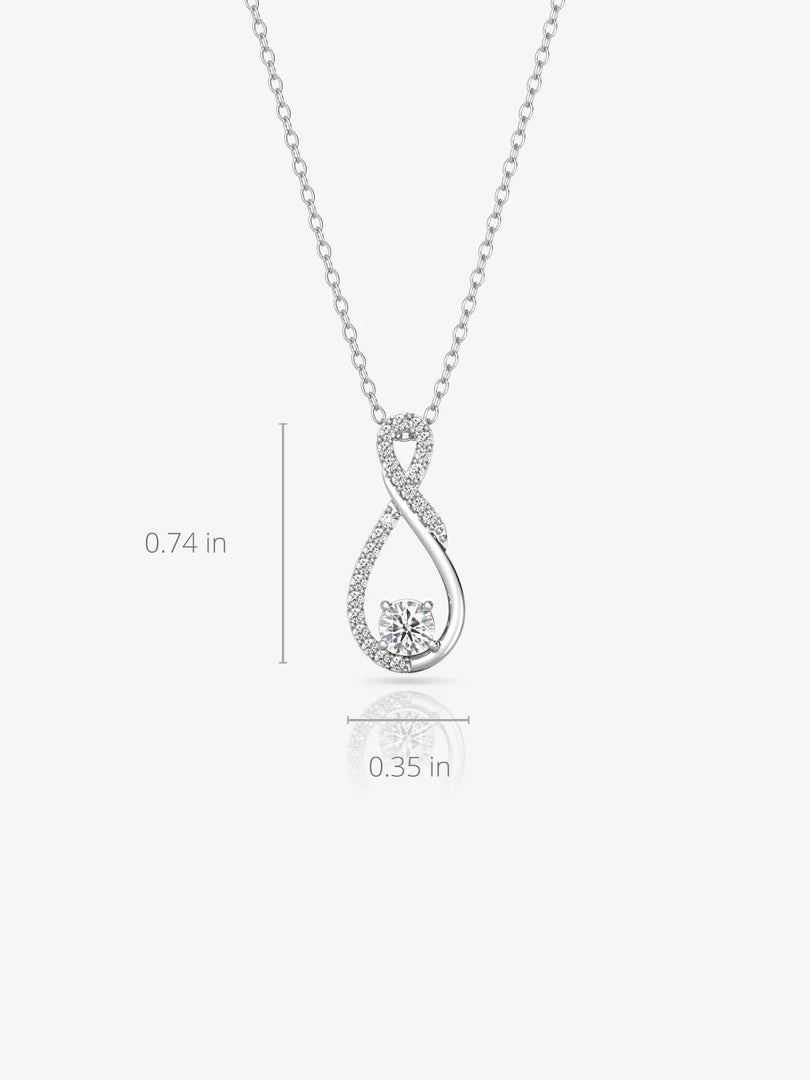 Infinity Necklace Silver & Rhodium Plated