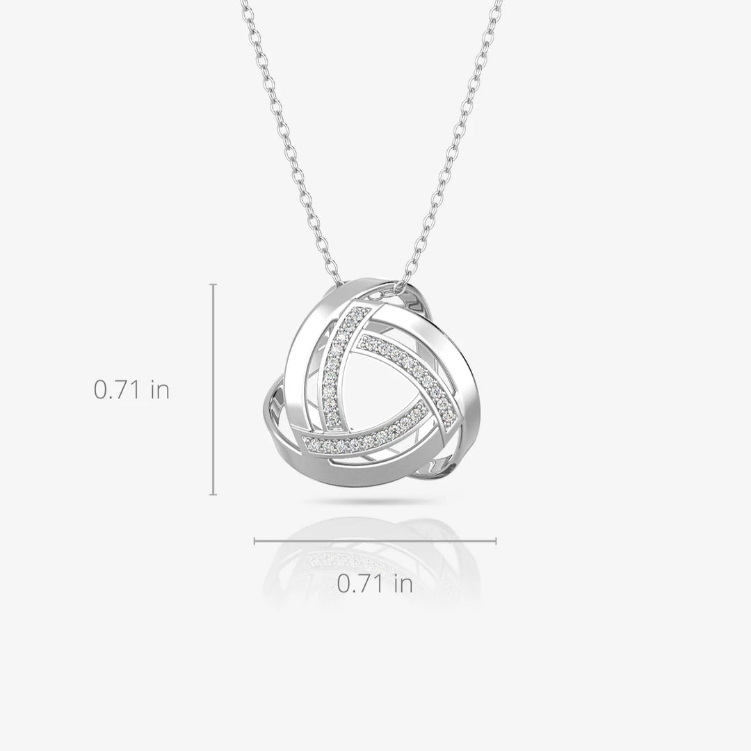 Love Knot Necklace Silver & Rhodium Plated