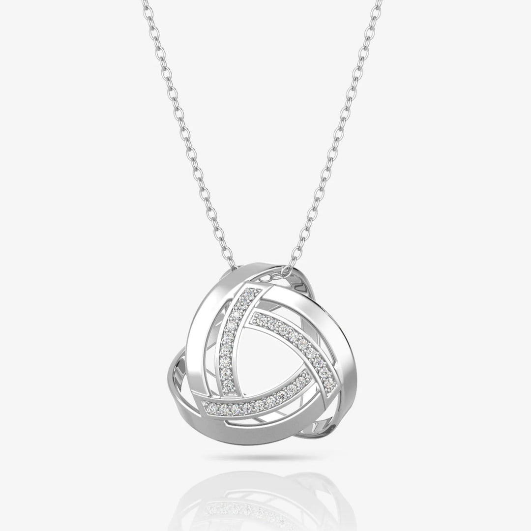 Love Knot Necklace Silver & Rhodium Plated